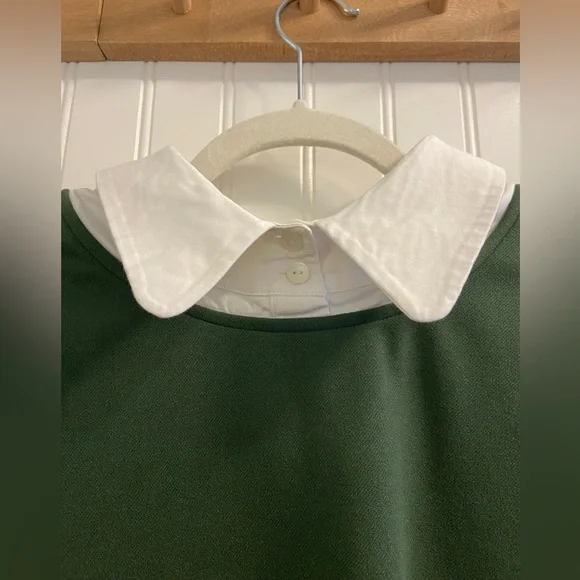 Tuckernuck English Ivy Dakotah Midi Dress Peter Pan Collar Long Sleeve Green XXL - Picture 4 of 13